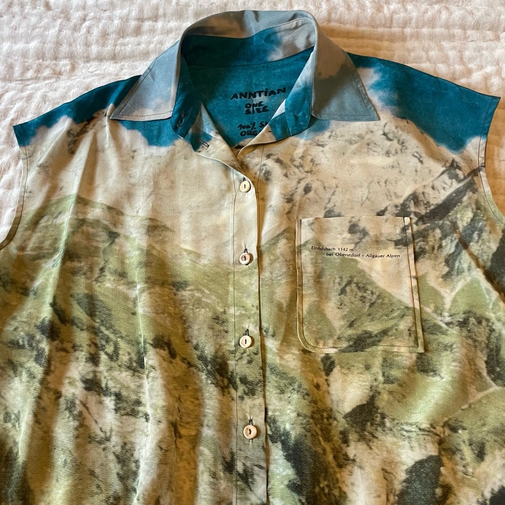 ANNTIAN The Long Silk Shirt In Oberstdorf Postcard Print Iconic Organic Rare OS - Picture 9 of 16